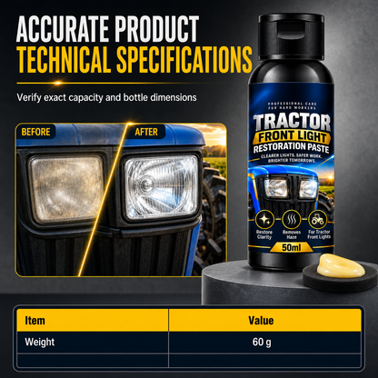 Agricultural Tractor and Vehicle Headlight Restoration Cream