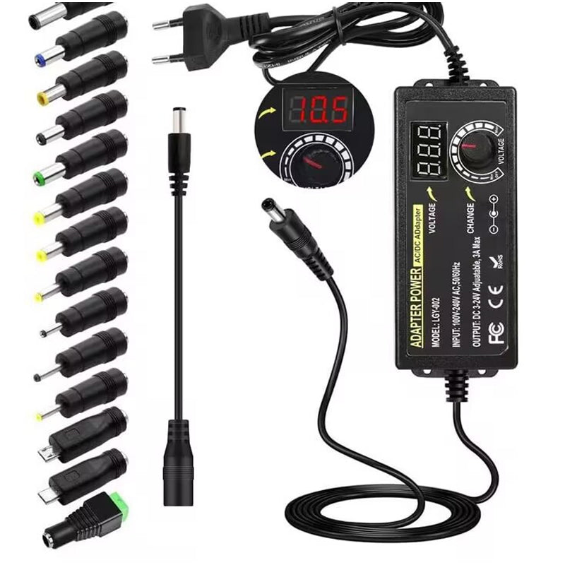 ⚡ LIMITED-TIME 50% OFF! ⏰ Adjustable 3V-24V 3A Universal AC/DC Power Adapter With Digital Display 🔋