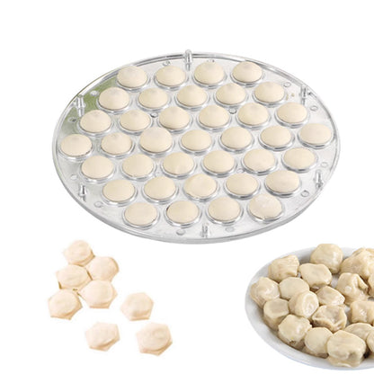 🥳2026 HOT SALE🥳💞50K+ SOLD! 🥟🛡️ Aluminum Dumpling Mold – 37 clear cavities shape perfect dumplings without hand strain. Sturdy support prevents deformation – no more broken dumplings! 🍽️✅