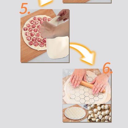 🥳2026 HOT SALE🥳💞50K+ SOLD! 🥟🛡️ Aluminum Dumpling Mold – 37 clear cavities shape perfect dumplings without hand strain. Sturdy support prevents deformation – no more broken dumplings! 🍽️✅