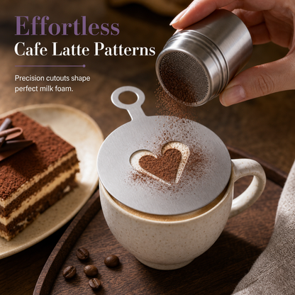 Stainless Steel Coffee Latte Art Stencil Template