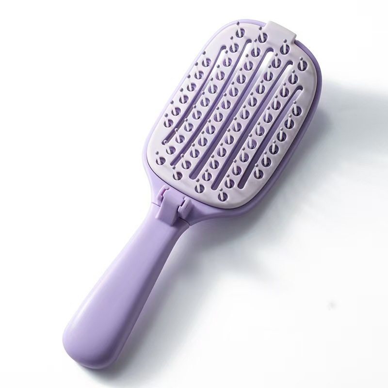 💜 Foldable Self-Cleaning Vent Hairbrush | Travel Ready
