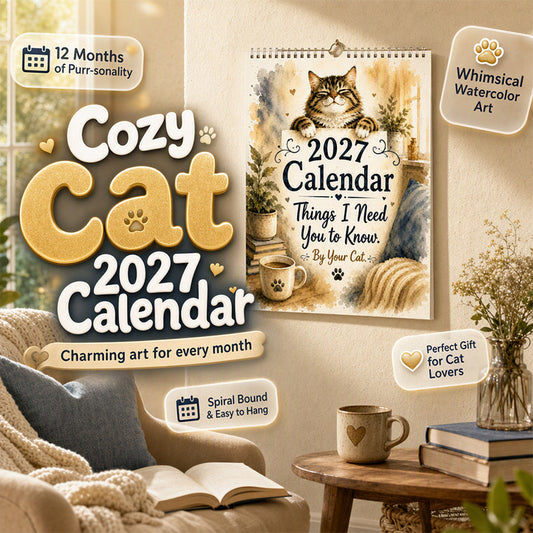 🐱🔥 50% OFF! 2027 A Cats Life Wall Calendar – Monthly Cute Cat Photos, Large Date Grid, Holiday Markings, Thick Paper, Hang-Anywhere Home & Office Decor ✨