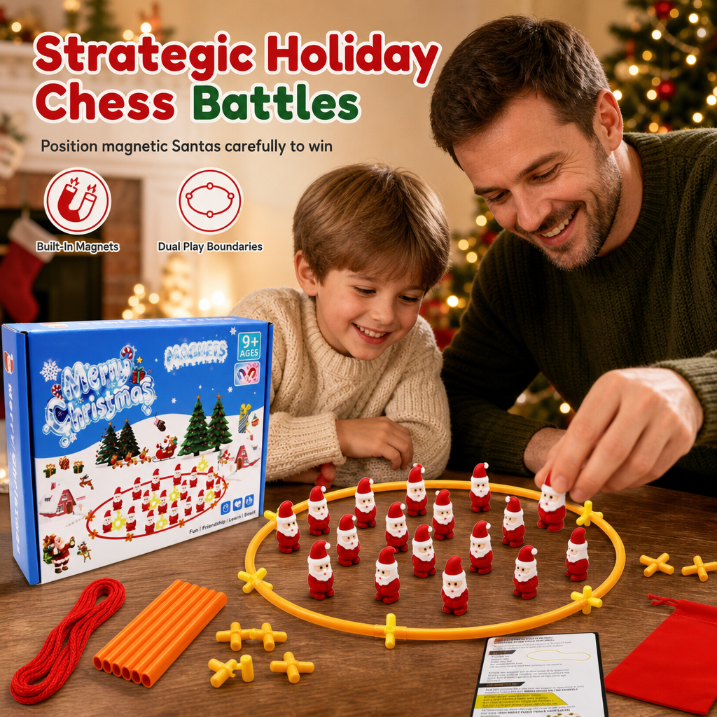 Christmas Santa Claus Magnetic Chess Board Game