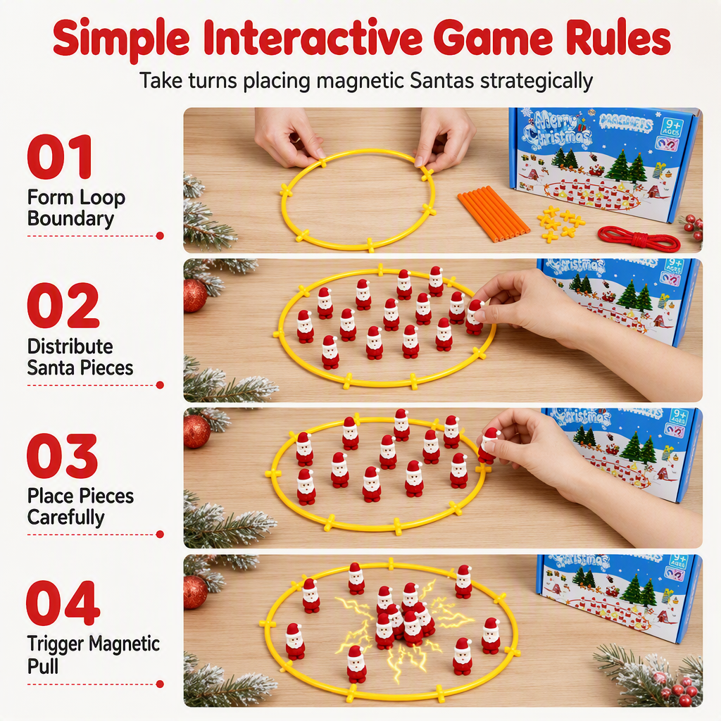 Christmas Santa Claus Magnetic Chess Board Game