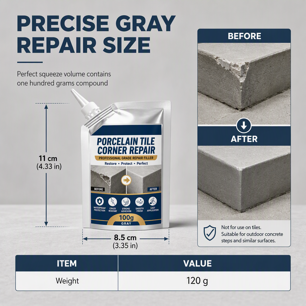 Waterproof Tile & Stone Corner Repair Filler
