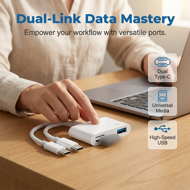 💾 5-in-1 Memory Card Reader | USB-C + 8-Pin