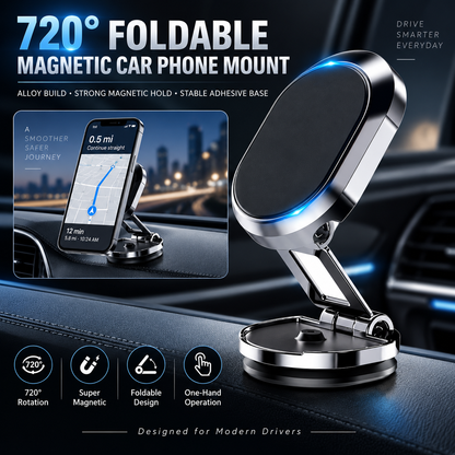 Rotatable Folding Magnetic Car Phone Mount
