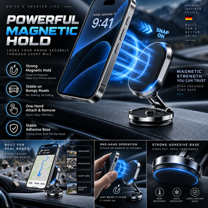 Rotatable Folding Magnetic Car Phone Mount