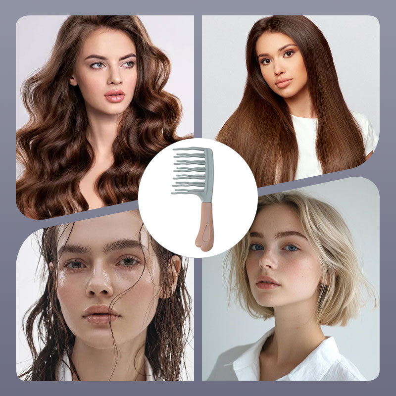 Double-Row Detangling Comb for Curly Hair