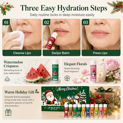 🎄💋Christmas Moisturizing Lip Balm Set – Hydrating, Long-Lasting, Perfect Holiday Gift