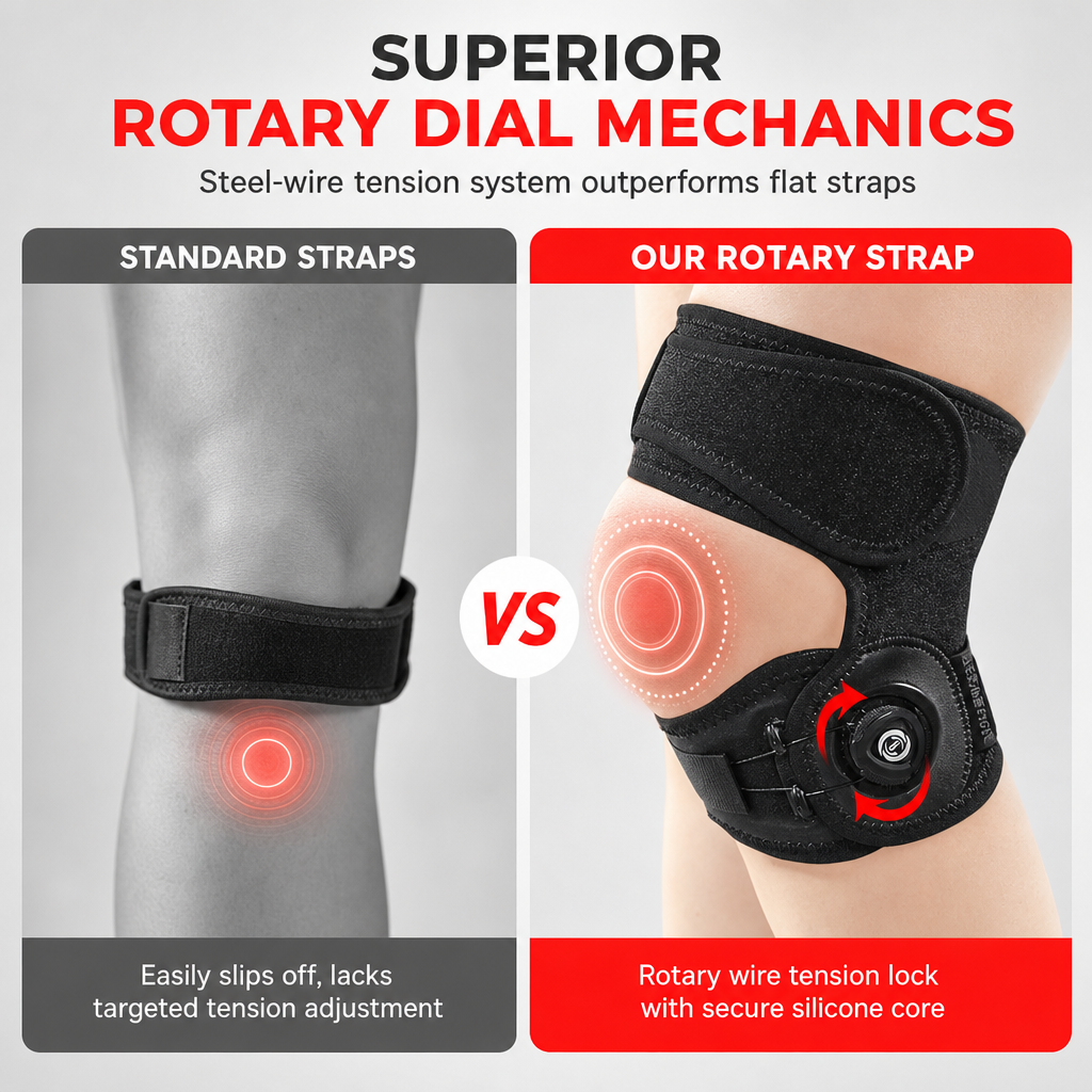 🥳2026 HOT SALE🥳💞50K+ SOLD! 🦵🔒 50% OFF! Adjustable Silicone Patella Stabilizer Strap – dial-adjusted steel wire compression, shock-absorbing pad & breathable dual strap. Stable knees for running & tennis! 🛡️💪