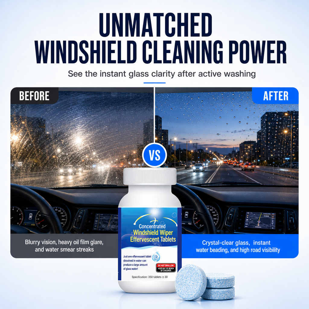 🚗 Windshield Washer Tablets | 350-Piece Bottle