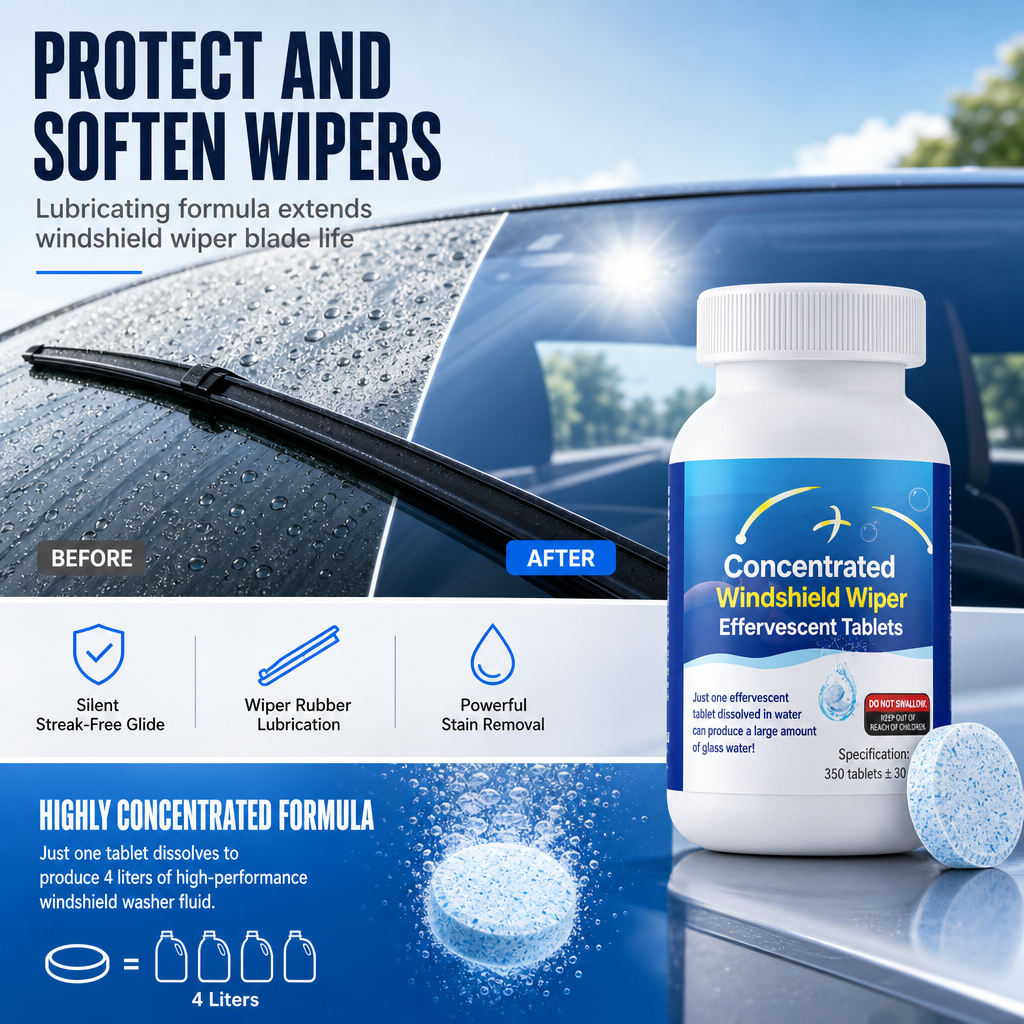 🚗 Windshield Washer Tablets | 350-Piece Bottle