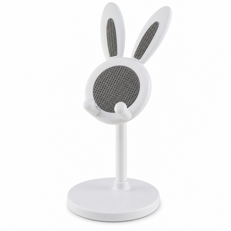 🐰 BUY 1 GET 1 FREE 📱✨ Cute Bunny Desktop Phone Stand – Height Adjustable, Weighted Base, Anti-Scratch Silicone Pads