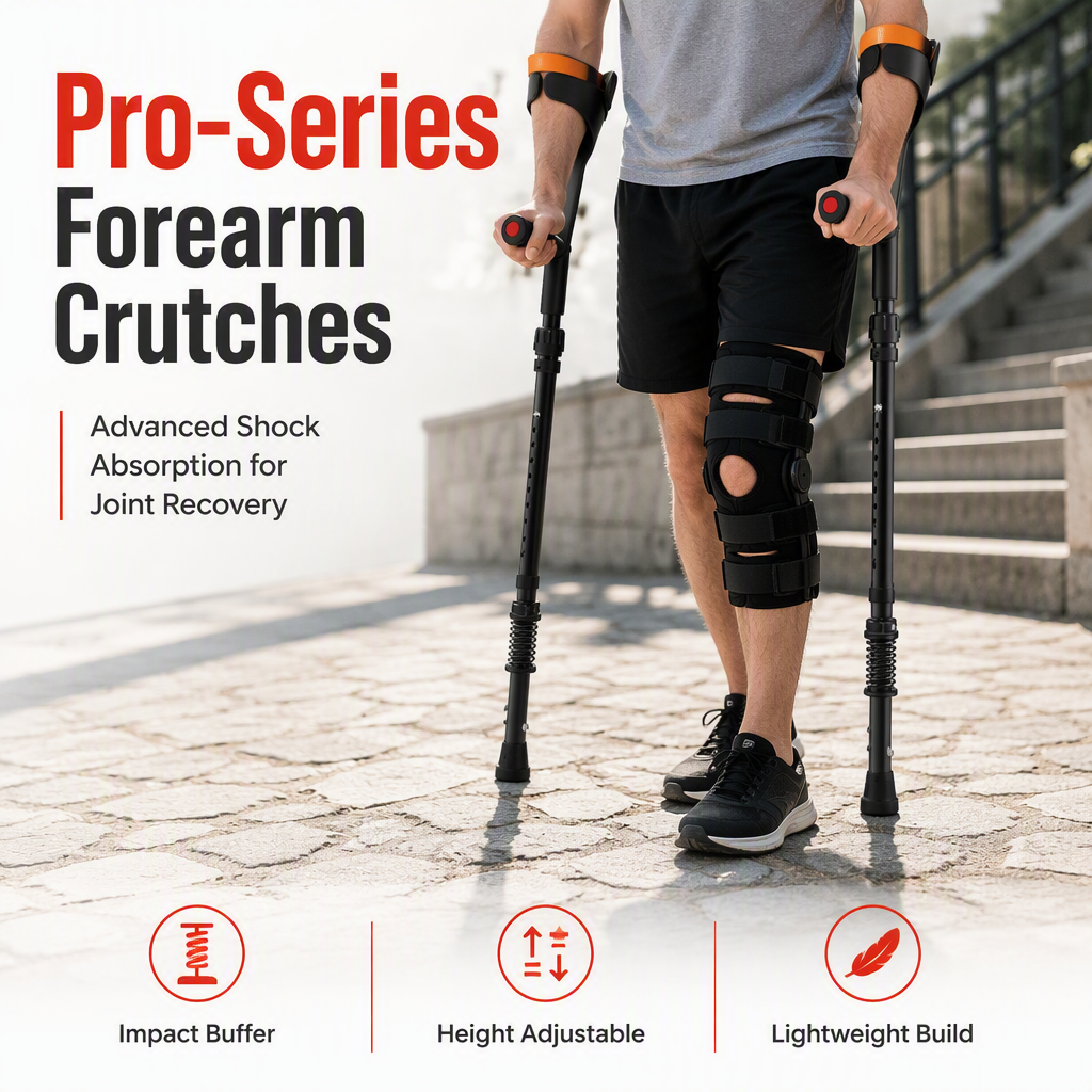 💪 Folding Forearm Crutches – Non-slip & mobility aid ✨