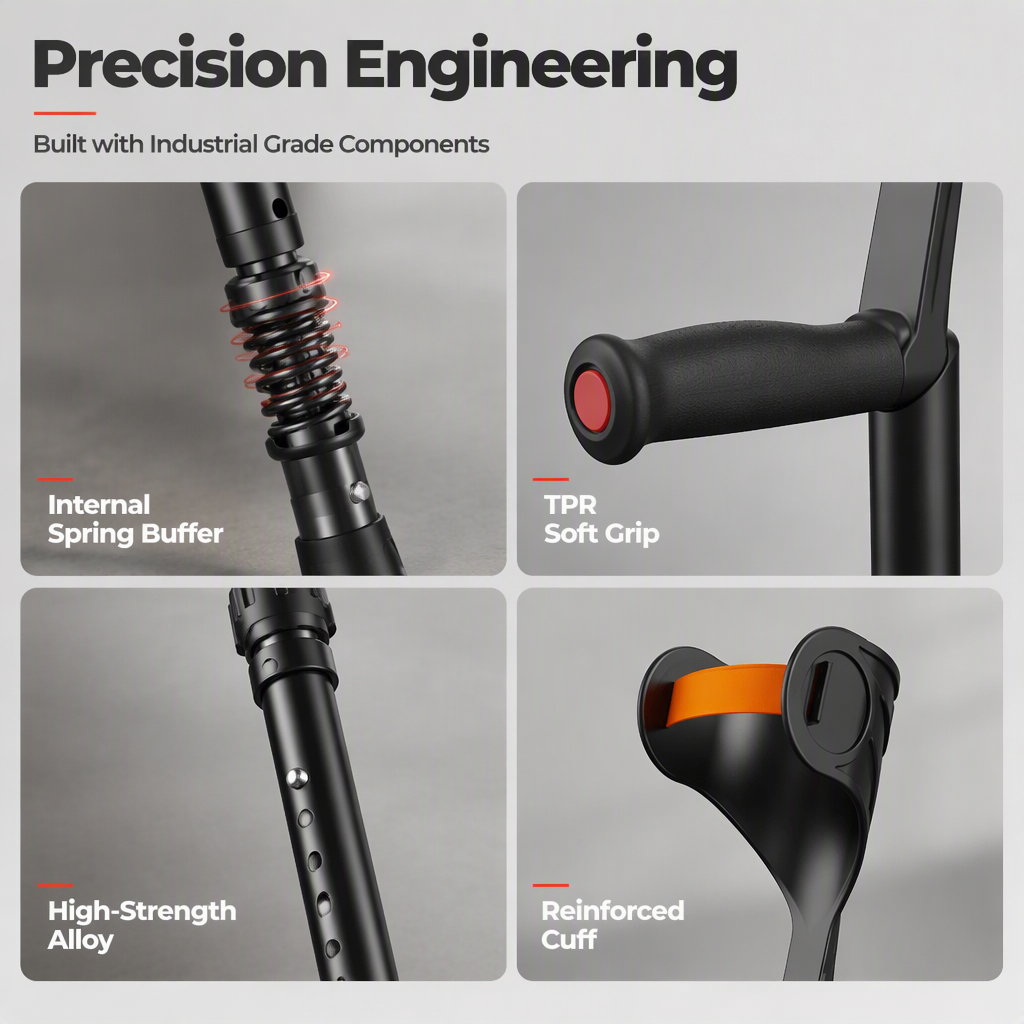💪 Folding Forearm Crutches – Non-slip & mobility aid ✨