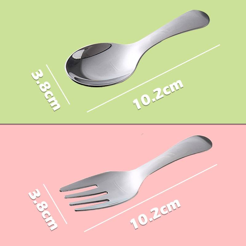 🍱 Short Cutlery Set That Fits Right in Your Lunch Box – Spoon and Fork in 304 Stainless Steel🥄l