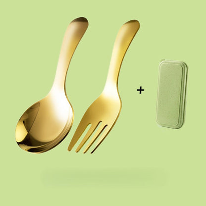 🍱 Short Cutlery Set That Fits Right in Your Lunch Box – Spoon and Fork in 304 Stainless Steel🥄l