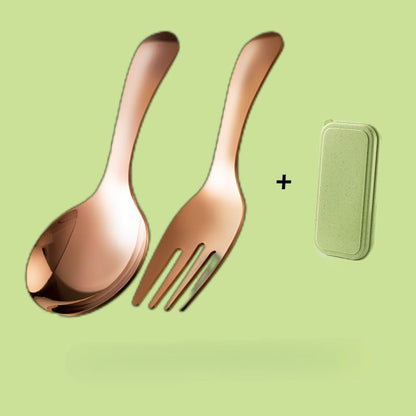 🍱 Short Cutlery Set That Fits Right in Your Lunch Box – Spoon and Fork in 304 Stainless Steel🥄l