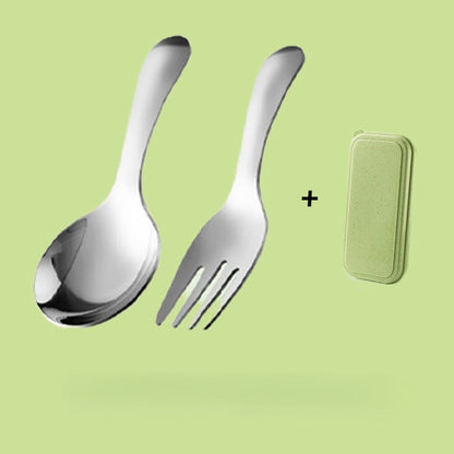 🍱 Short Cutlery Set That Fits Right in Your Lunch Box – Spoon and Fork in 304 Stainless Steel🥄l