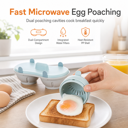 🍳 Dual-Compartment Microwave Egg Poacher