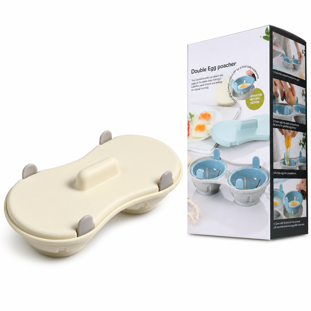 🍳 Dual-Compartment Microwave Egg Poacher