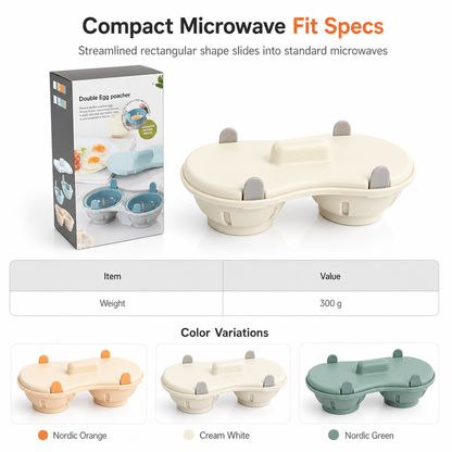🍳 Dual-Compartment Microwave Egg Poacher
