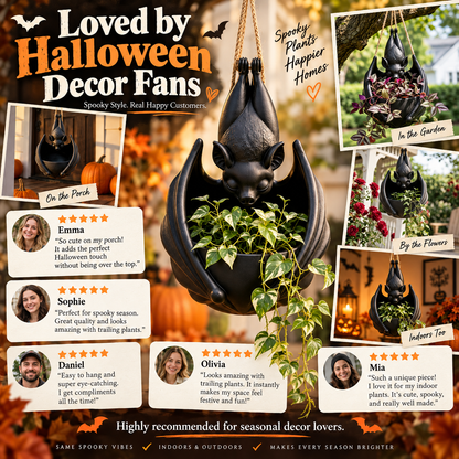 Halloween Bat Hanging Plant Pot