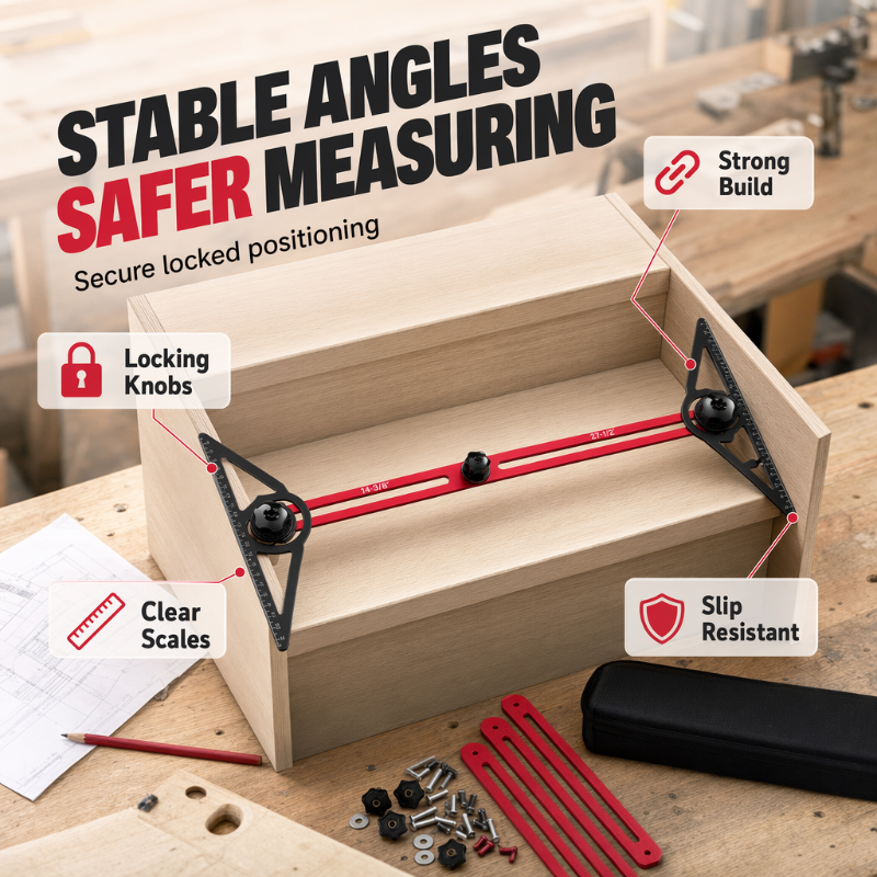 ⏳🔥LIMITED-TIME 50% OFF! ⏰ Multi-Function Woodworking Marking Tool Kit – Measure, Lock & Mark📐🔧
