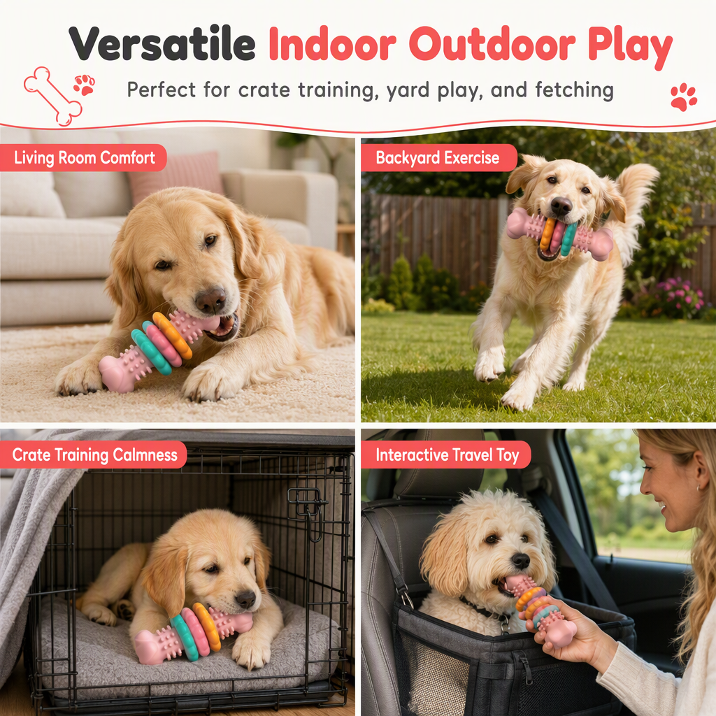 🦴⏰ LIMITED-TIME 50% OFF! 🐶 Durable TPR Dog Chew Bone – Safer Chewing Design, Textured Ridges & Tear-Resistant Build ✨