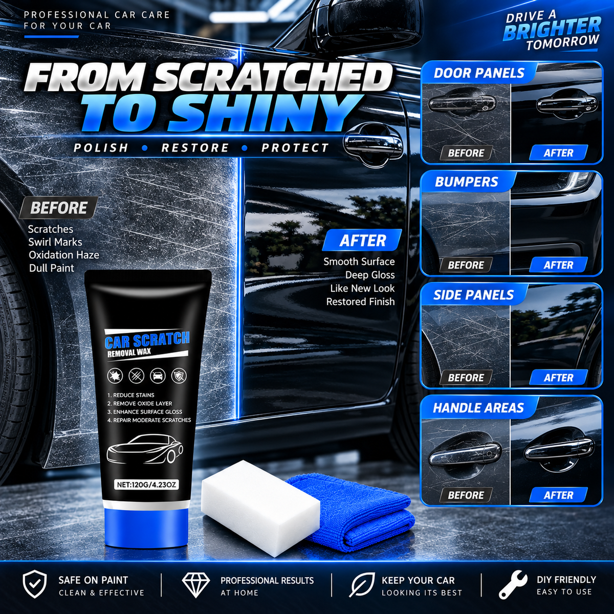 Premium Car Scratch Removal Polish Wax