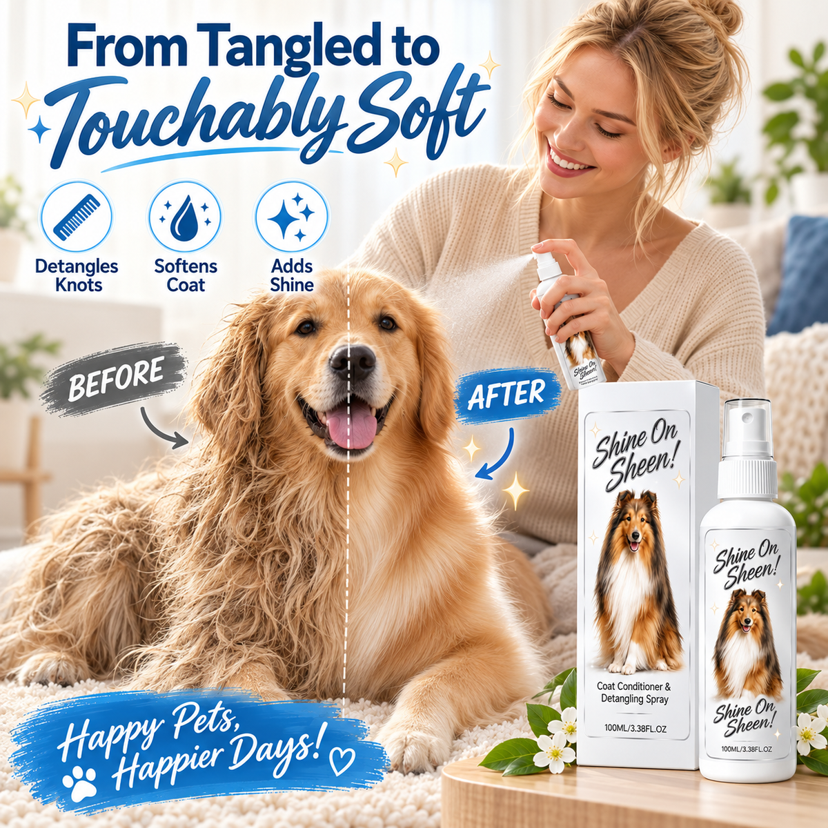 🥳HOT SALE🥳💞50K+ SOLD! Loosens knots, softens & shines. Stress-free grooming – grab yours! ✅