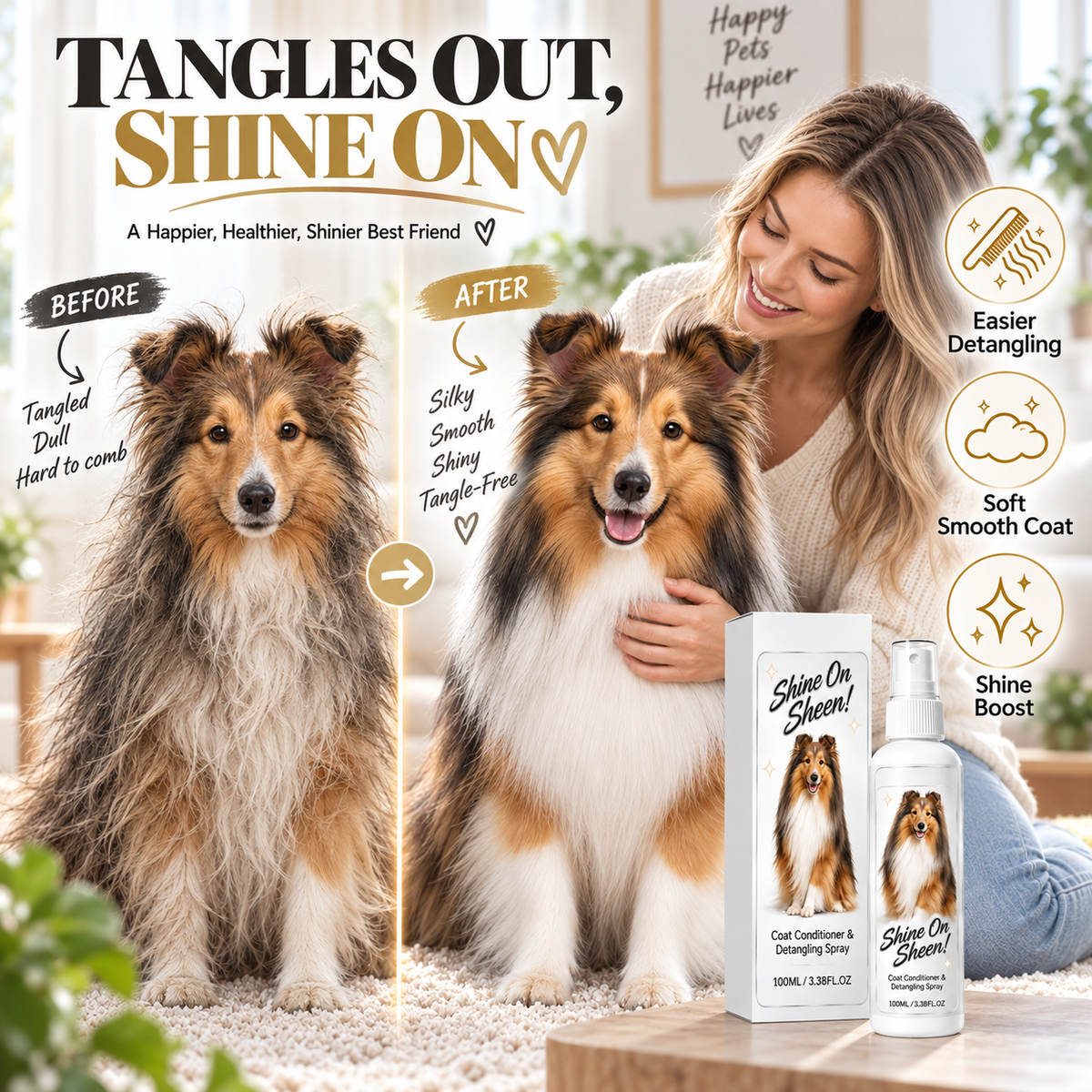🥳HOT SALE🥳💞50K+ SOLD! Loosens knots, softens & shines. Stress-free grooming – grab yours! ✅