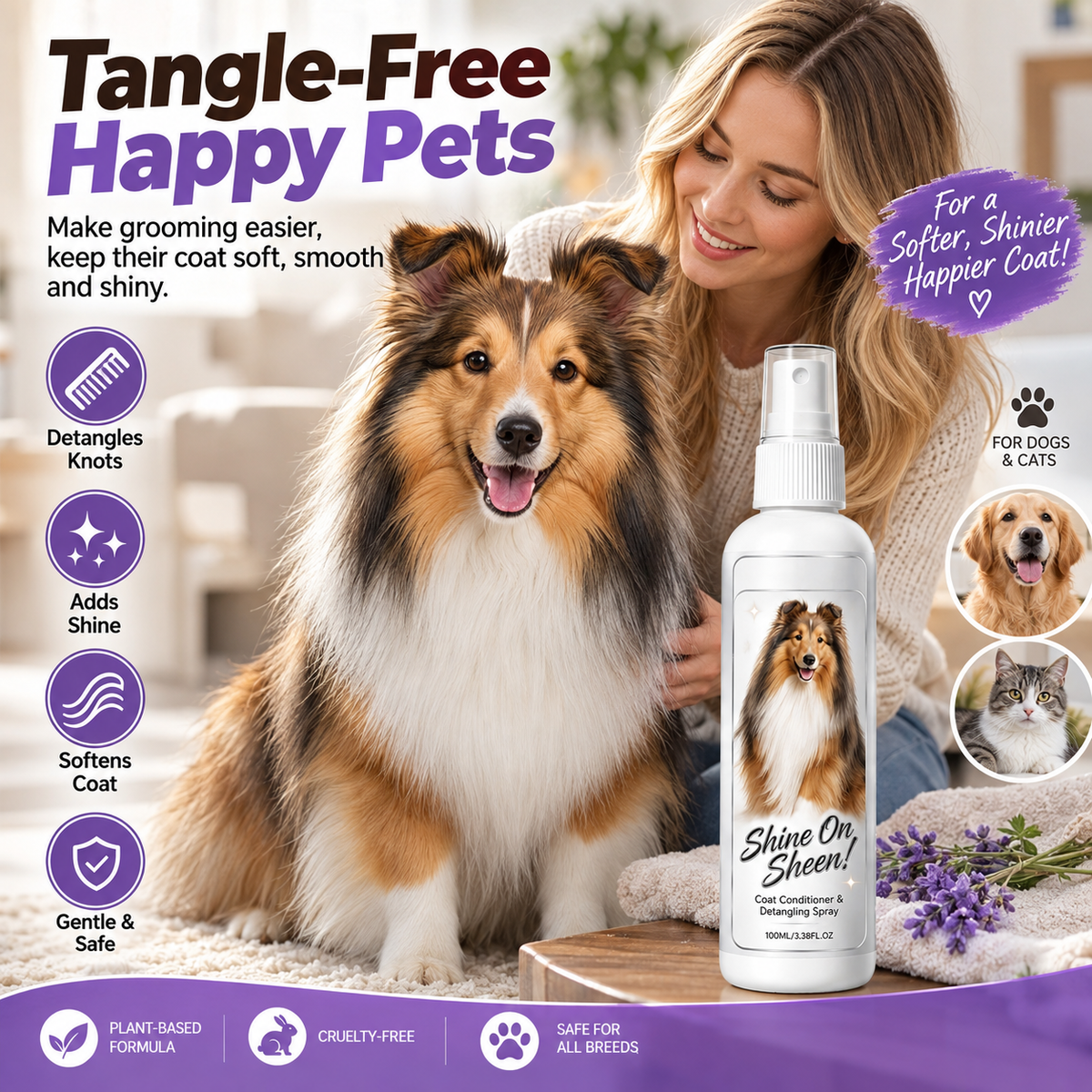 🥳HOT SALE🥳💞50K+ SOLD! Loosens knots, softens & shines. Stress-free grooming – grab yours! ✅