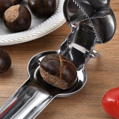 🌰 50% OFF! ✨ Lever-Assisted Stainless Steel Chestnut Opener & Nut Cracker – Food-Grade Rust-Resistant with Sharp Serrated Cross-Blade, Effort-Saving Mechanical Leverage & Ergonomic Non-Slip Grip – 17cm for Chestnuts Walnuts Pecans Hazelnuts & Almonds