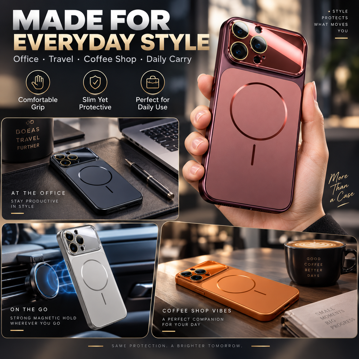 Slim Shockproof Matte Magnetic Phone Case