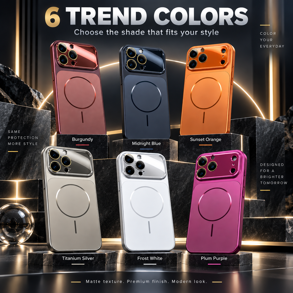 Slim Shockproof Matte Magnetic Phone Case
