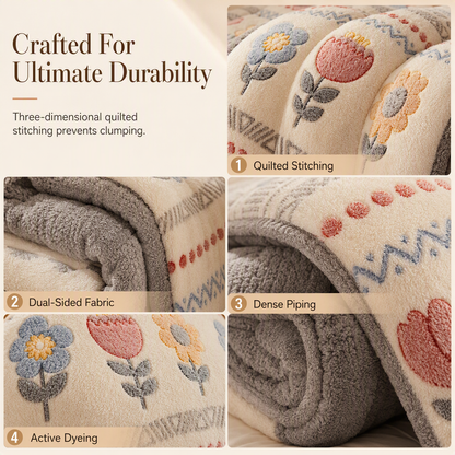 Thickened Double Sided Lamb Fleece and Milk Velvet Winter Quilt Warm Bedding Comforter for Autumn and Winter