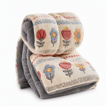 Thickened Double Sided Lamb Fleece and Milk Velvet Winter Quilt Warm Bedding Comforter for Autumn and Winter