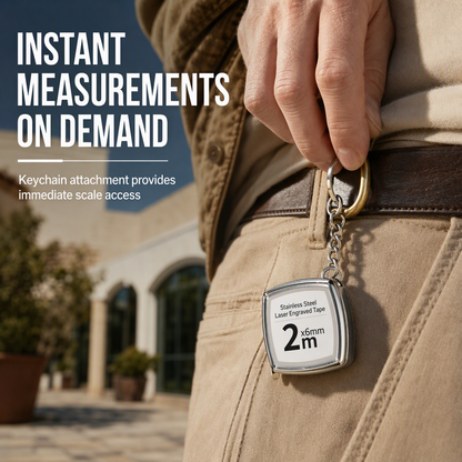 Mini Stainless Steel Retractable Tape Measure Keychain