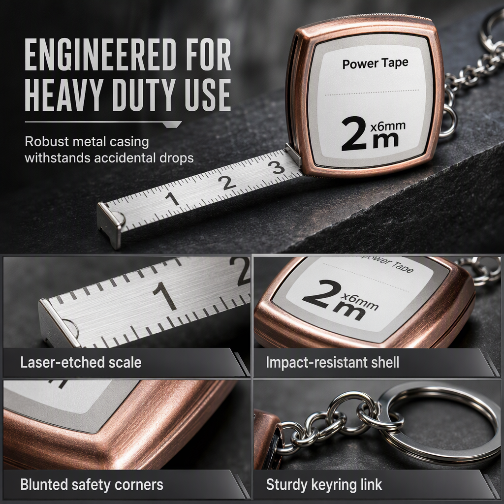 Mini Stainless Steel Retractable Tape Measure Keychain