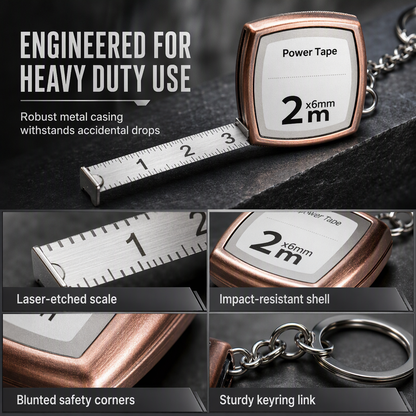 Mini Stainless Steel Retractable Tape Measure Keychain