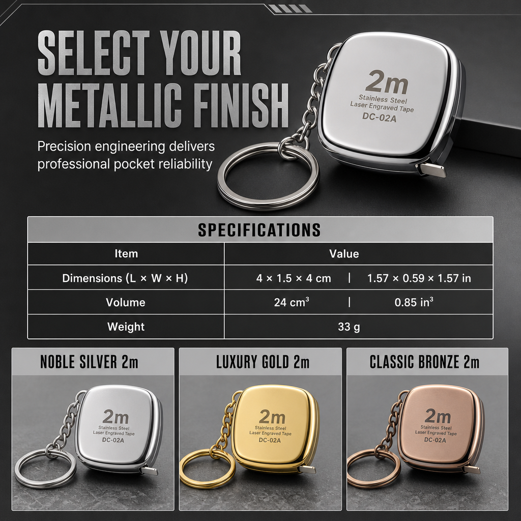 Mini Stainless Steel Retractable Tape Measure Keychain