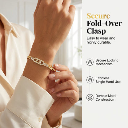 🎁New Arrivals 50% OFF💥Women's Gold-Tone Cubic Zirconia Chain Bracelet