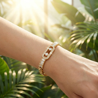 🎁New Arrivals 50% OFF💥Women's Gold-Tone Cubic Zirconia Chain Bracelet