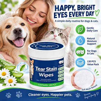 Pet Eye and Tear Stain Cleaning Wipes for Dogs and Cats