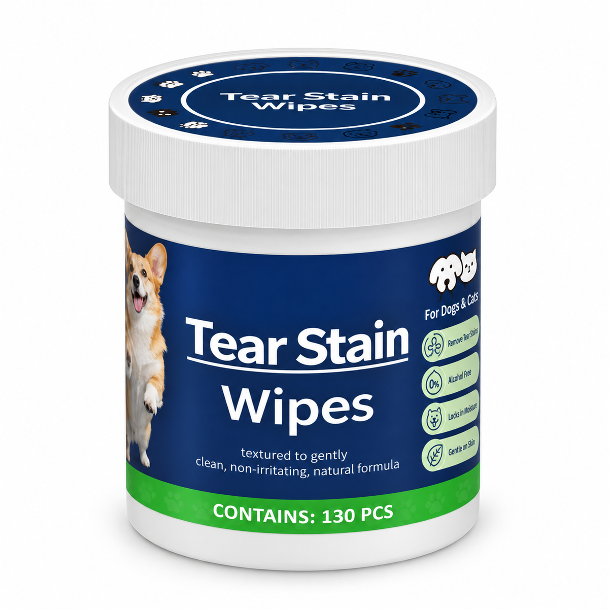 Pet Eye and Tear Stain Cleaning Wipes for Dogs and Cats