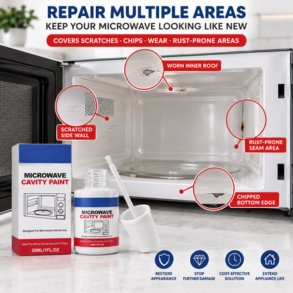 🛠️ Microwave Cavity Paint – High-Gloss White Microwave Interior Repair Paint With Built-In Brush