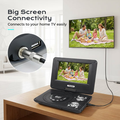 🎬 LIMITED-TIME 50% OFF! 📀7.8 Inch Portable DVD/EVD Player — Swivel Screen & Game Function📺